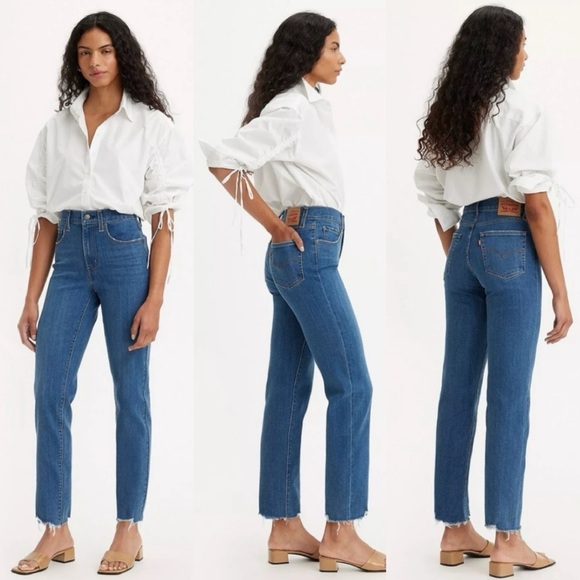 Levi’s 724 High Rise Slim Straight Cropped Jeans - Picture 2 of 8